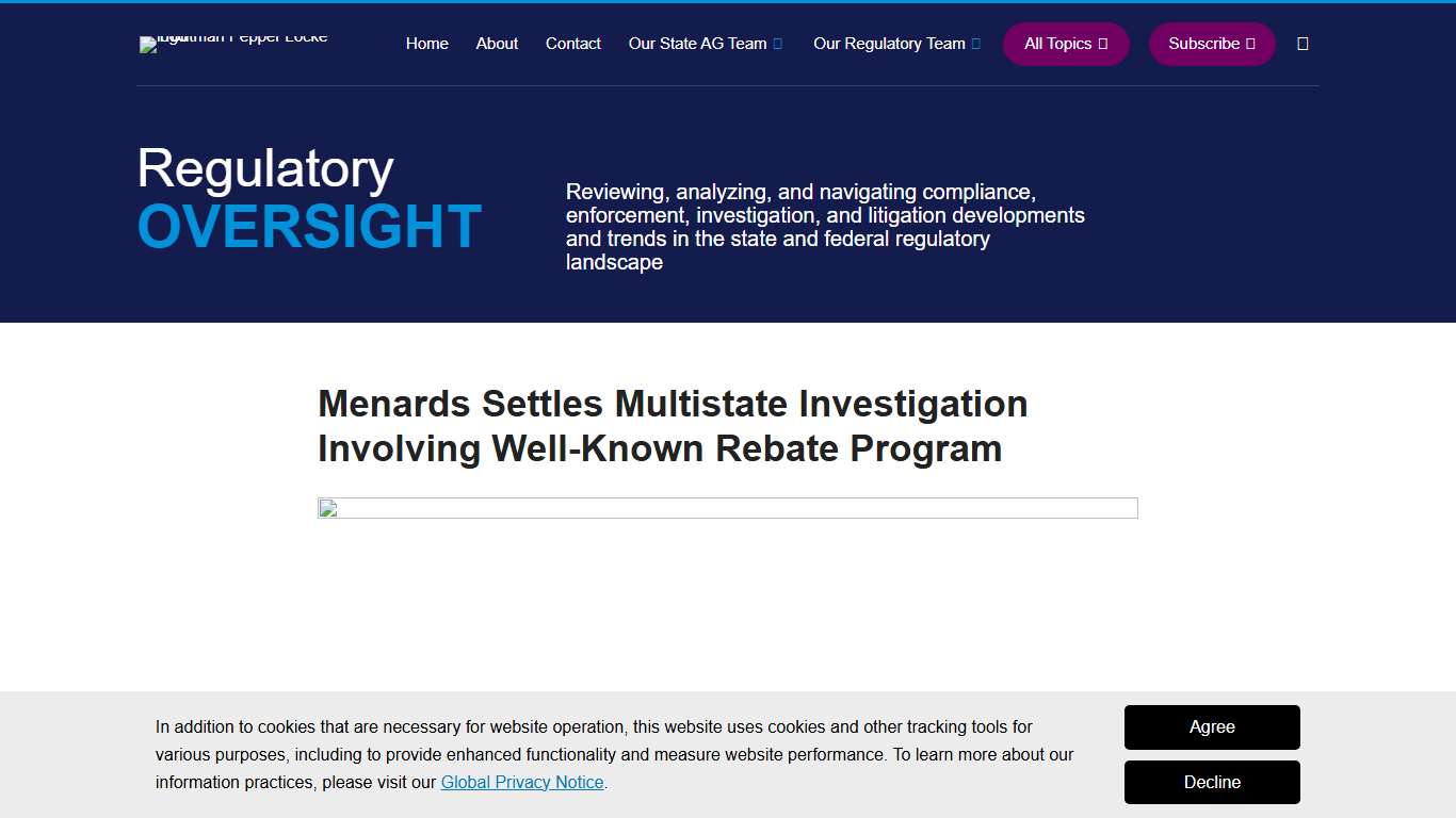 Menards Settles Multistate Investigation Involving Well-Known Rebate Program Regulatory Oversight