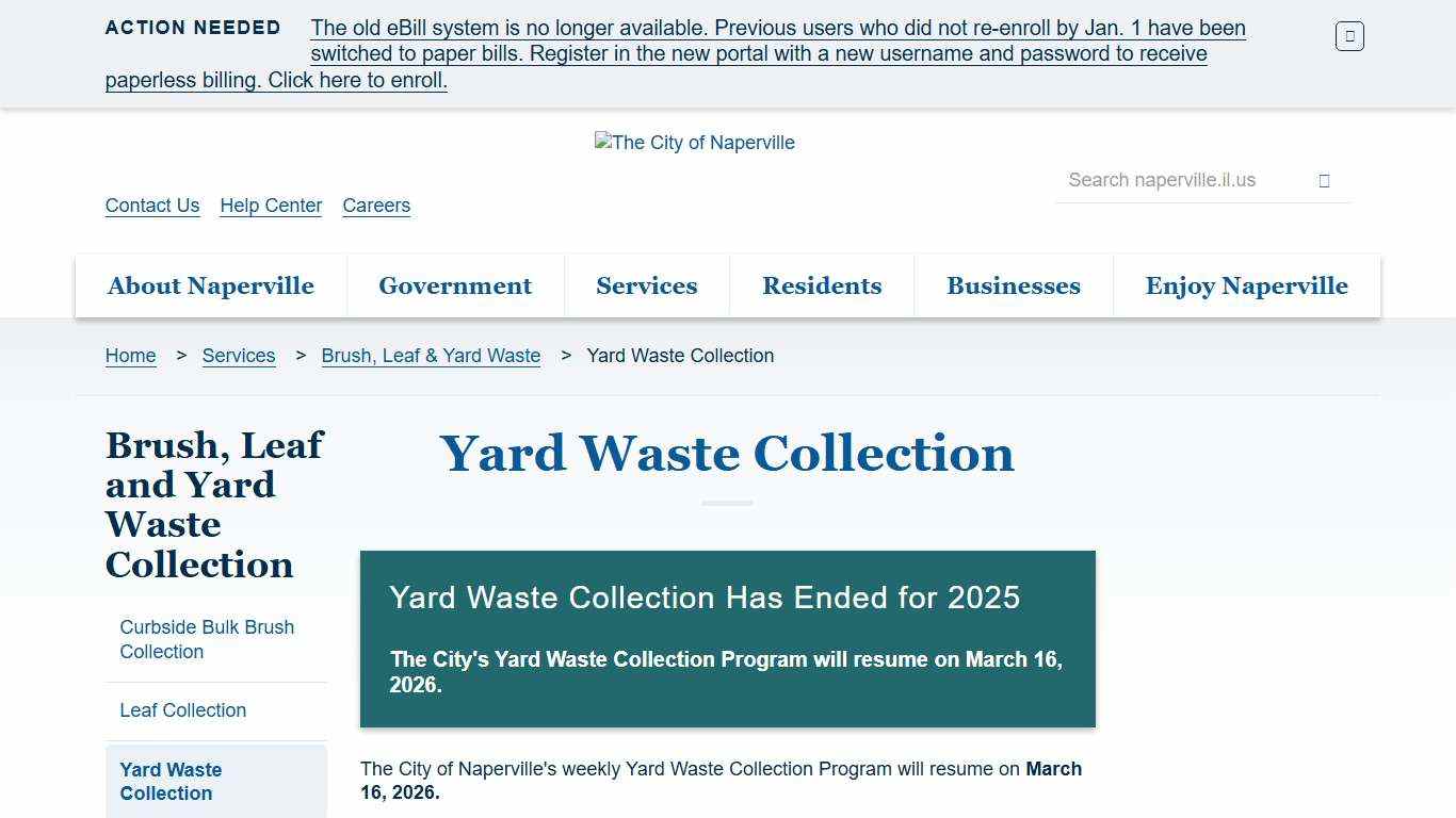 Yard Waste Collection The City of Naperville